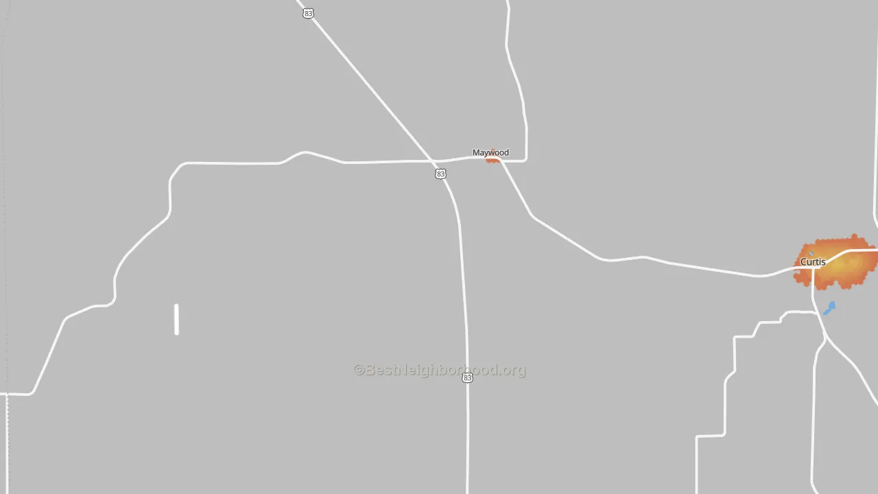 Bike Grade map of Maywood, NE