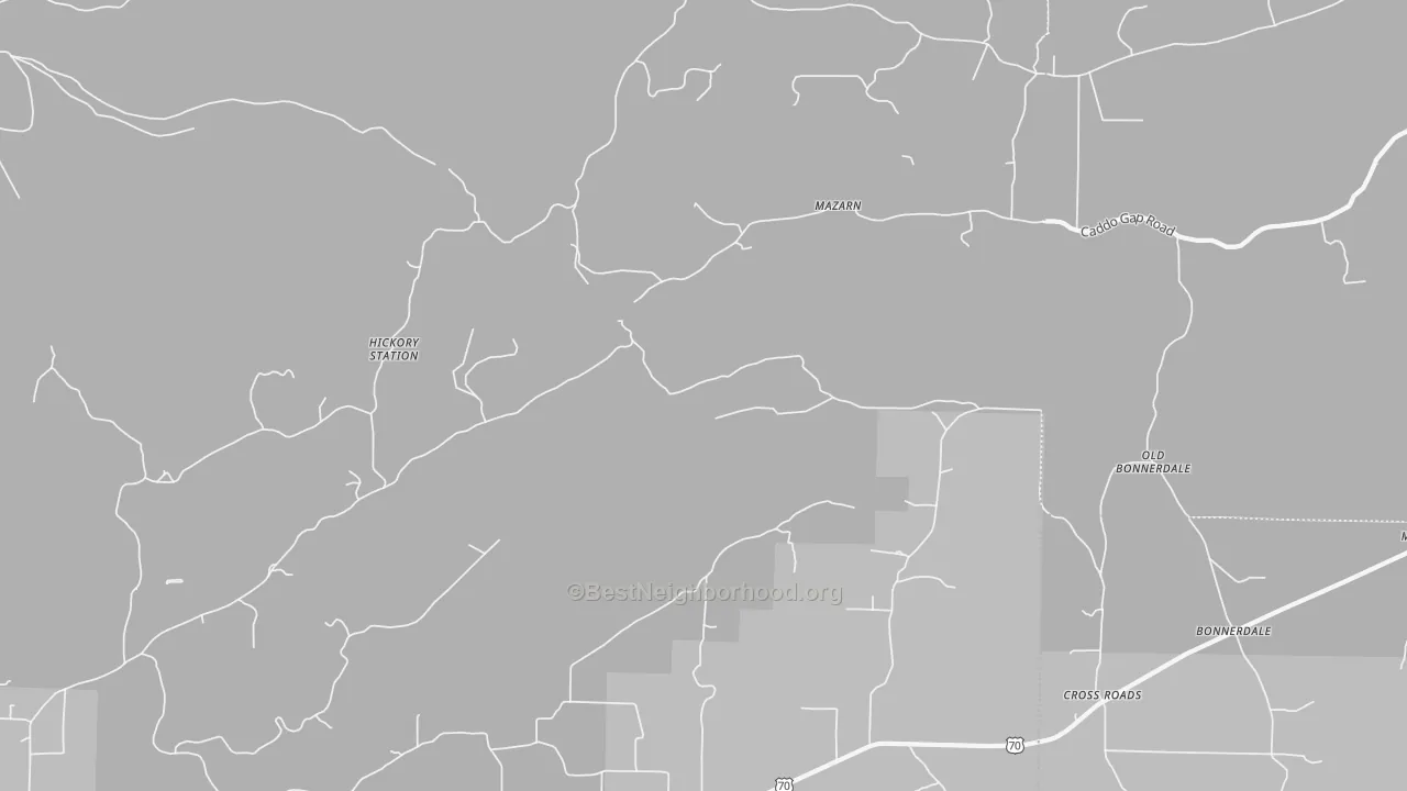 Bike Grade map of Mazarn, AR