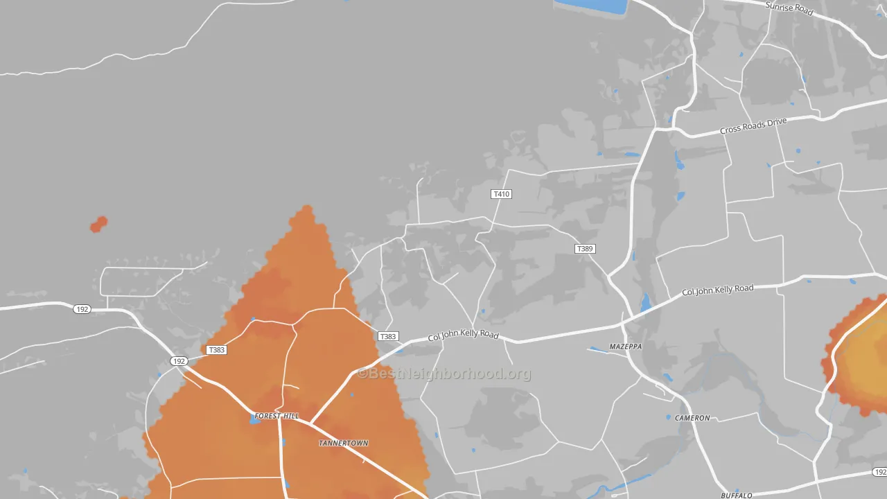 Bike Grade map of Mazeppa, PA