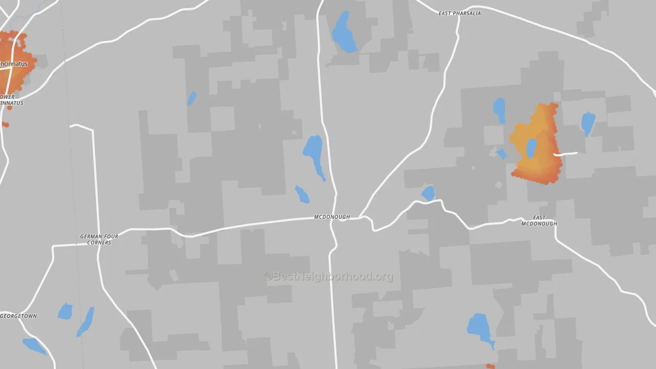 Bike Grade map of Mc Donough, NY