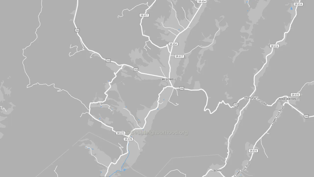 Bike Grade map of Mc Dowell, VA