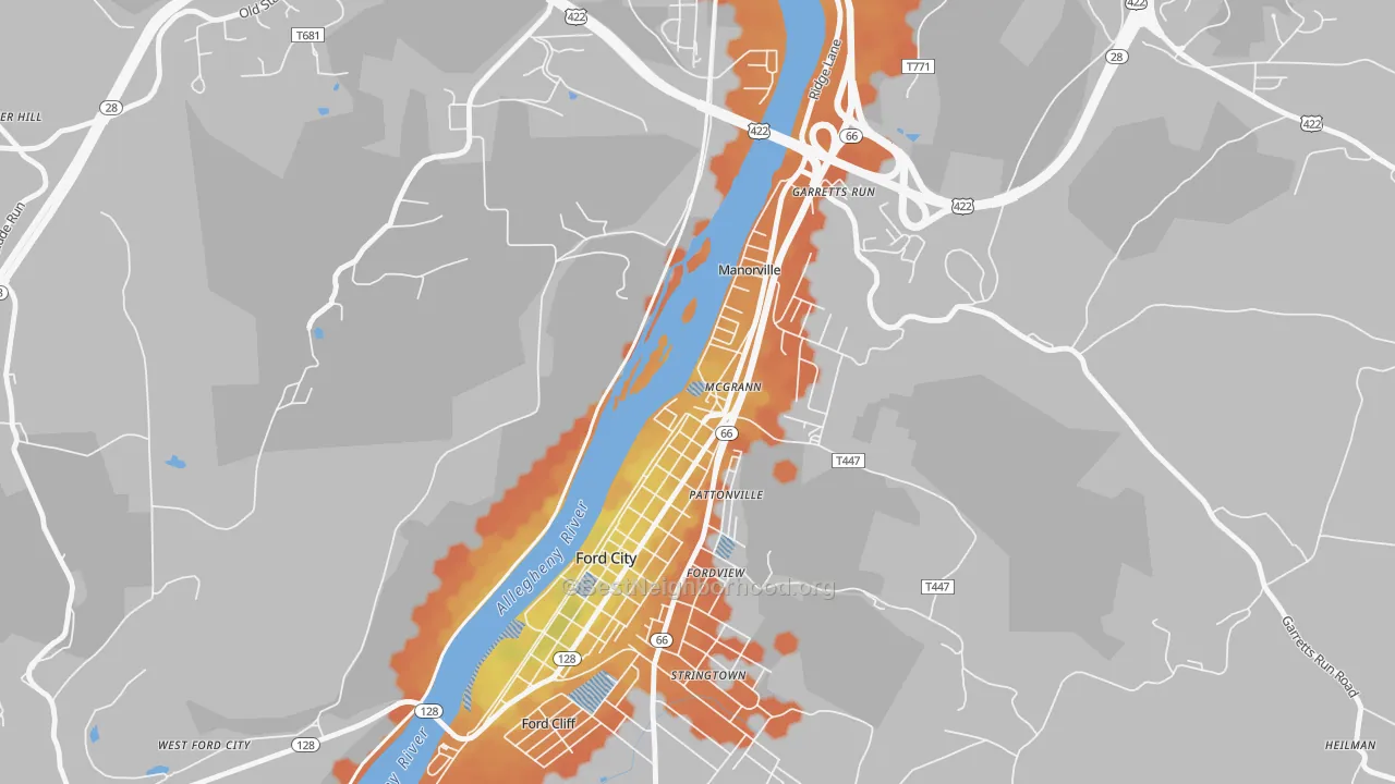Bike Grade map of Mc Grann, PA