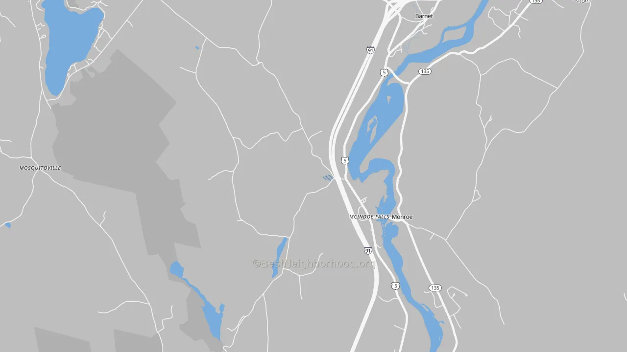 Bike Grade map of Mc Indoe Falls, VT