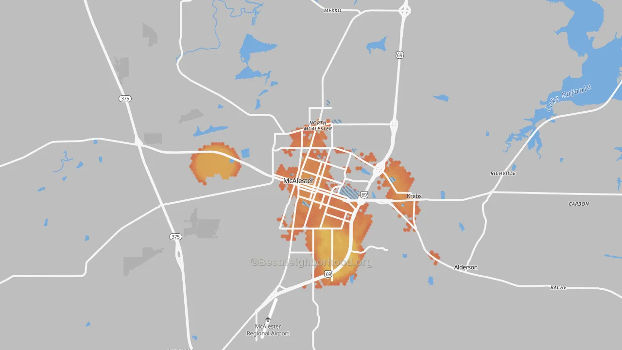 Bike Grade map of McAlester, OK