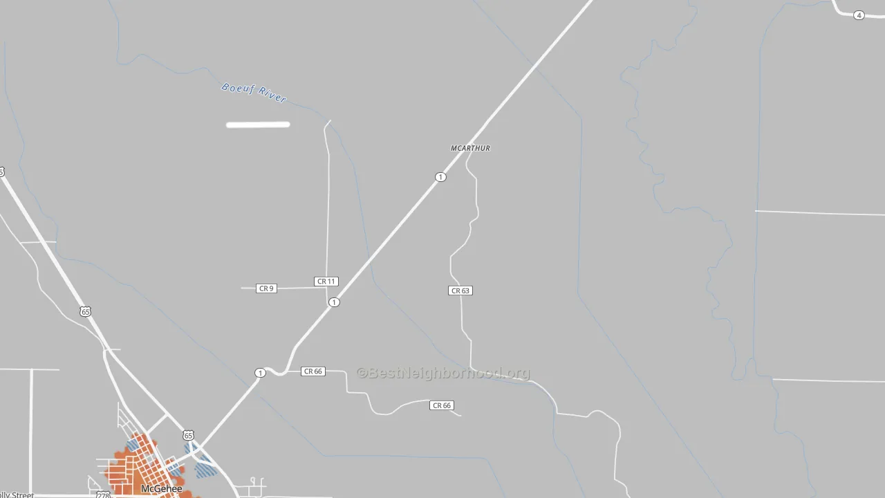 Bike Grade map of McArthur, AR