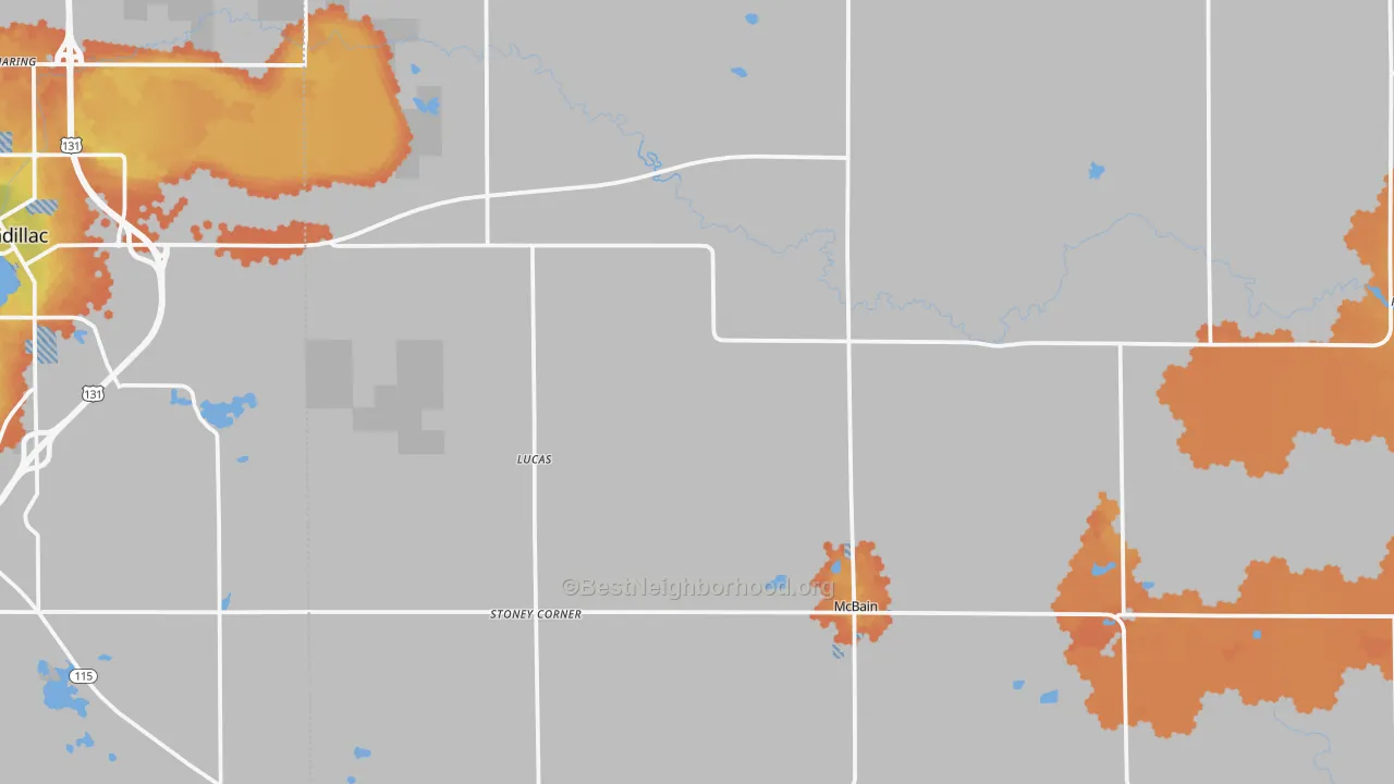 Bike Grade map of McBain, MI