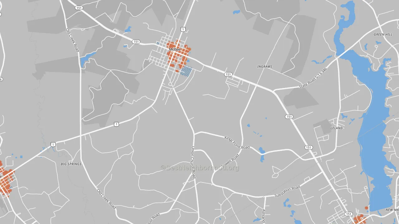 Bike Grade map of McBee, SC