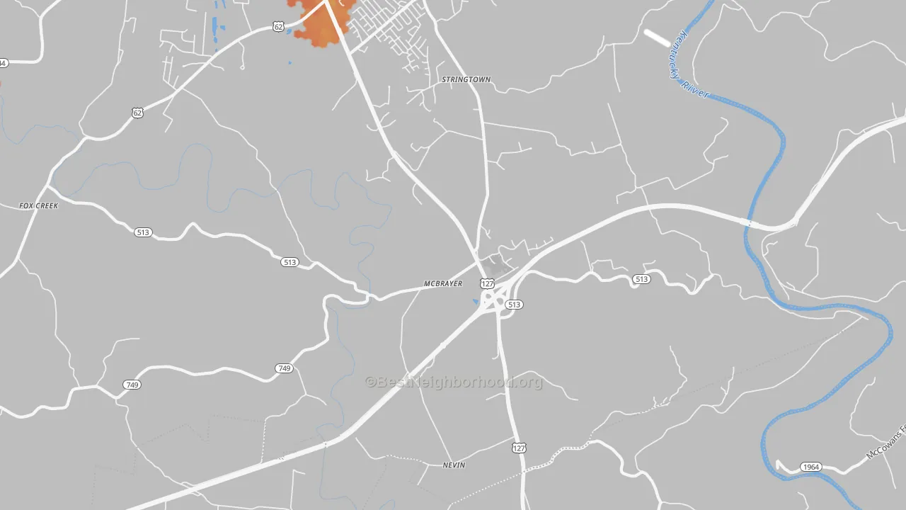Bike Grade map of McBrayer, KY