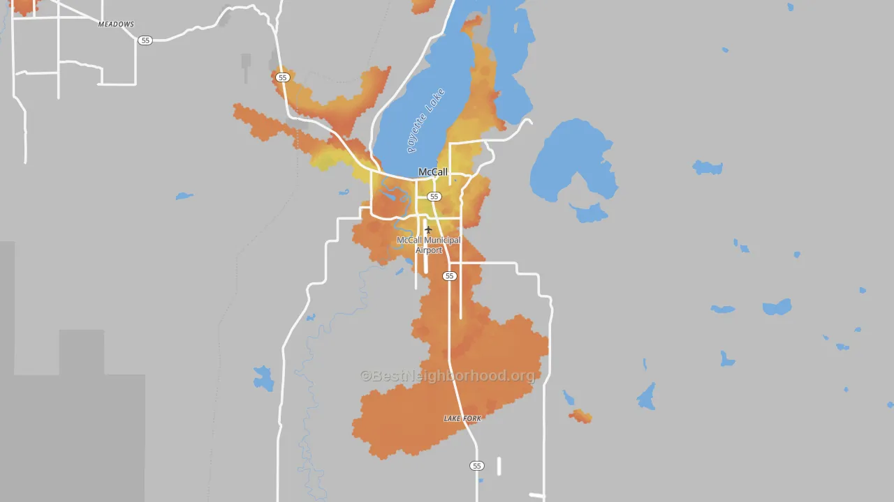 Bike Grade map of McCall, ID