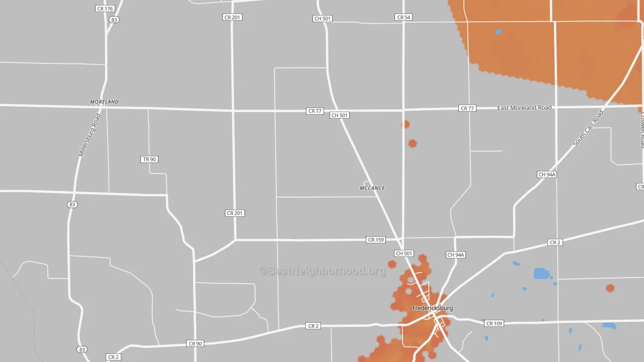 Bike Grade map of McCance, OH