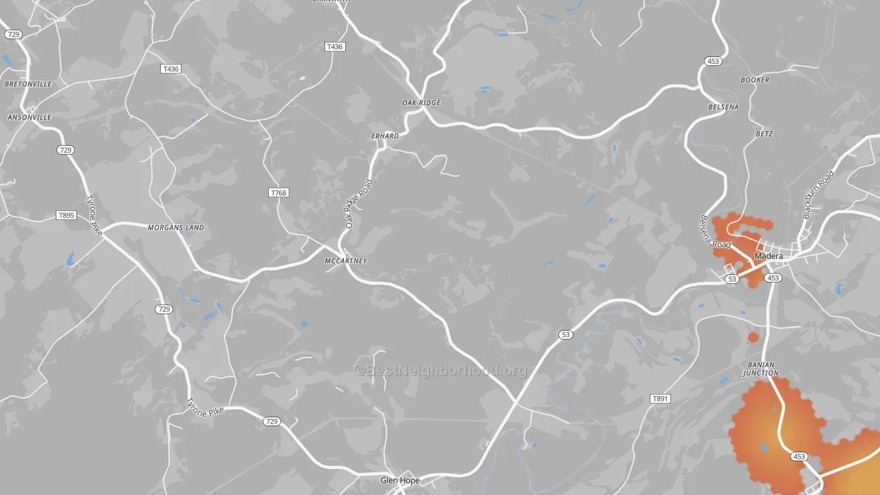 Bike Grade map of McCartney, PA