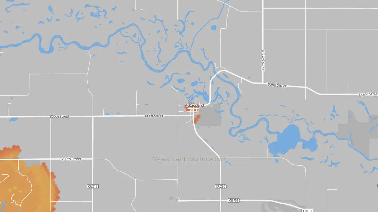 Bike Grade map of McCausland, IA