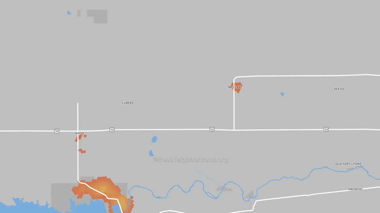Bike Grade map of McClave, CO