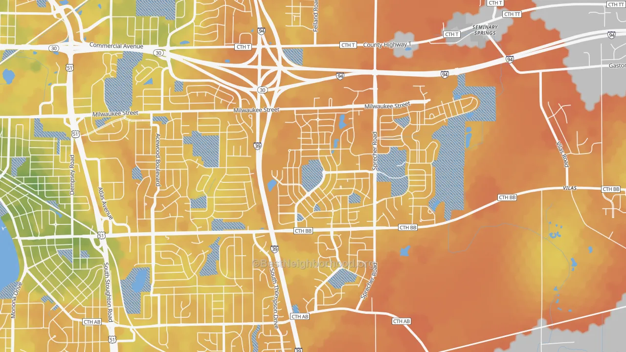 Bike Grade map of McClellan Park, Madison, WI