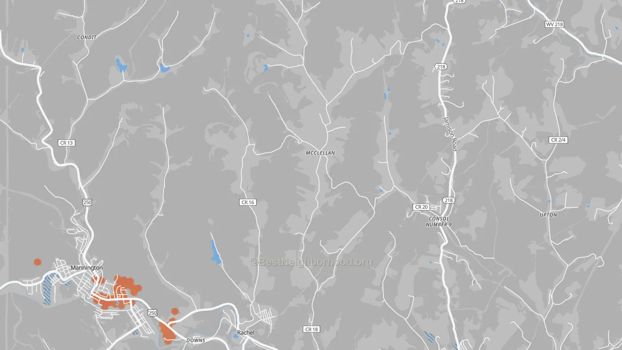 Bike Grade map of McClellan, WV