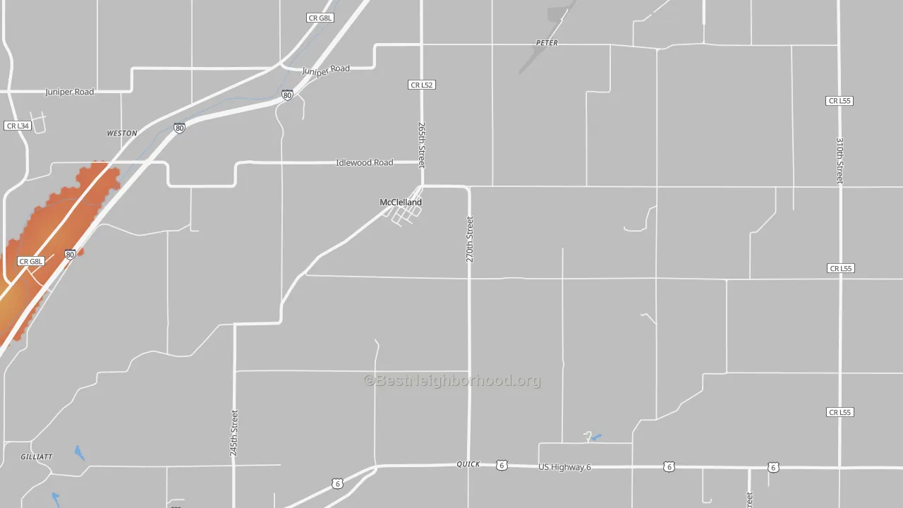 Bike Grade map of McClelland, IA