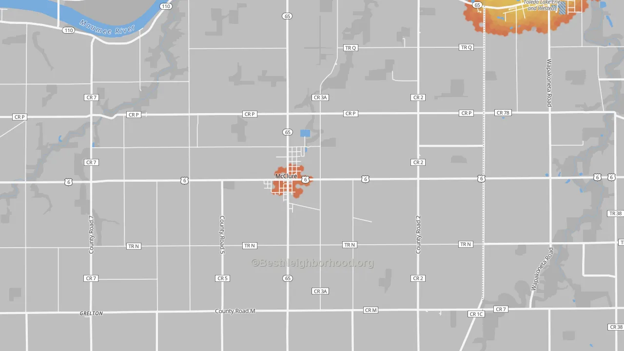 Bike Grade map of McClure, OH