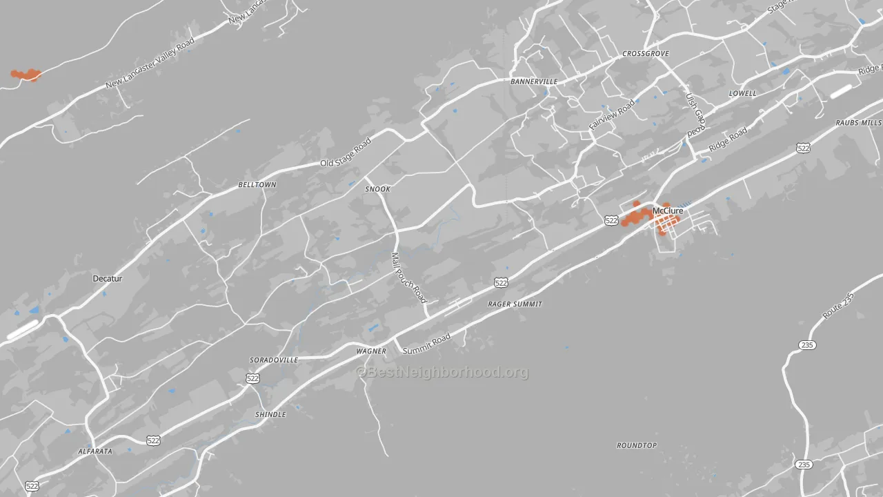 Bike Grade map of McClure, PA