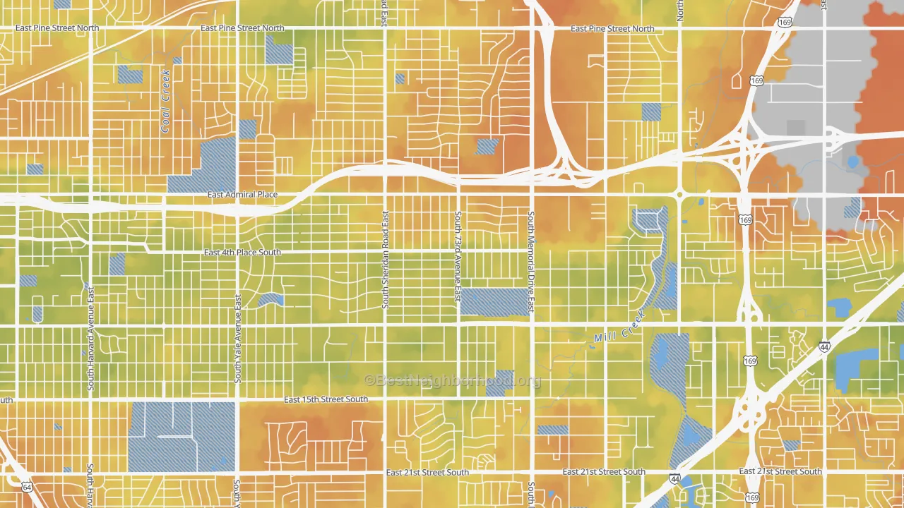 Bike Grade map of McClure Park, Tulsa, OK
