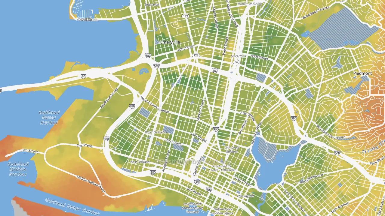 Bike Grade map of McClymonds, Oakland, CA