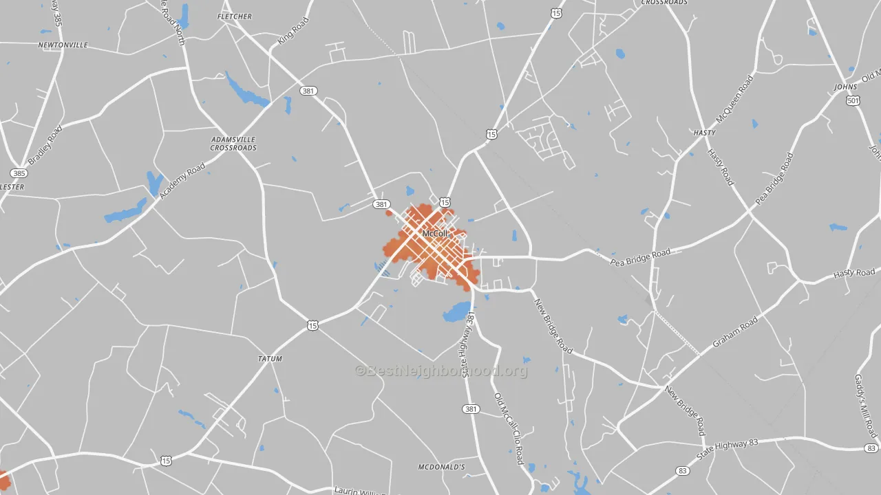 Bike Grade map of McColl, SC