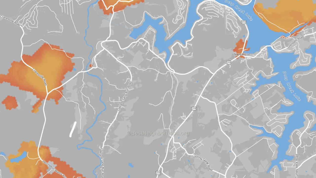 Bike Grade map of McComas Beach, MD