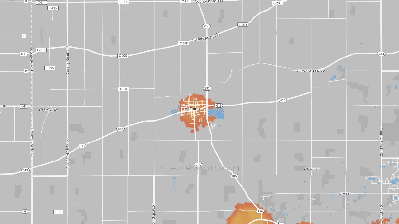 Bike Grade map of McComb, OH