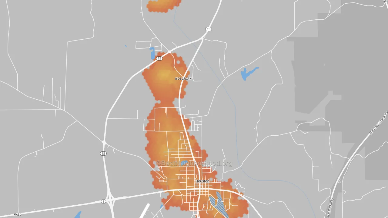 Bike Grade map of McCondy, MS