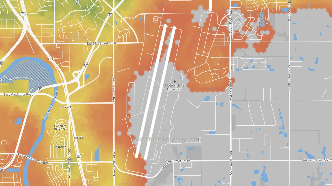 Bike Grade map of McConnell AFB, KS