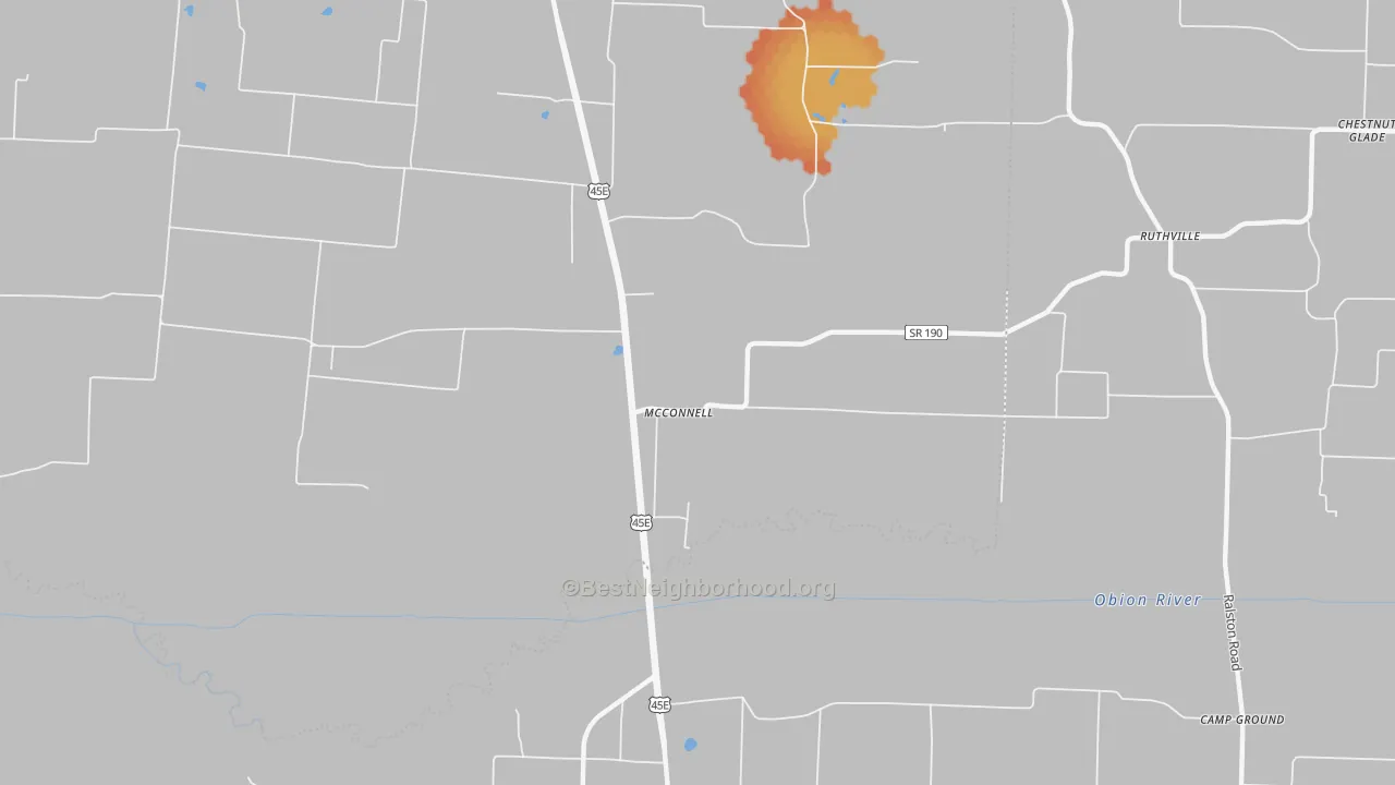 Bike Grade map of McConnell, TN