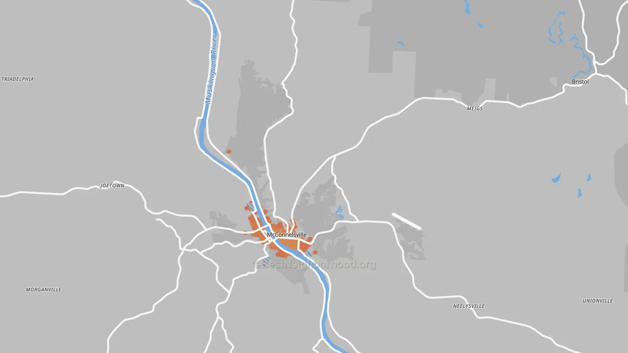Bike Grade map of McConnelsville, OH