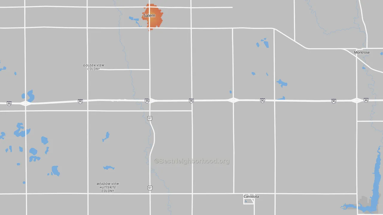 Bike Grade map of McCook County, SD