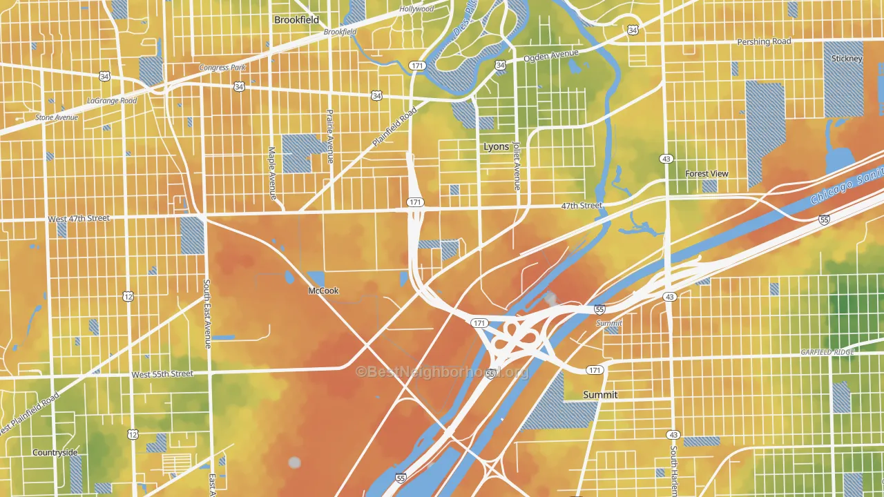 Bike Grade map of McCook, IL