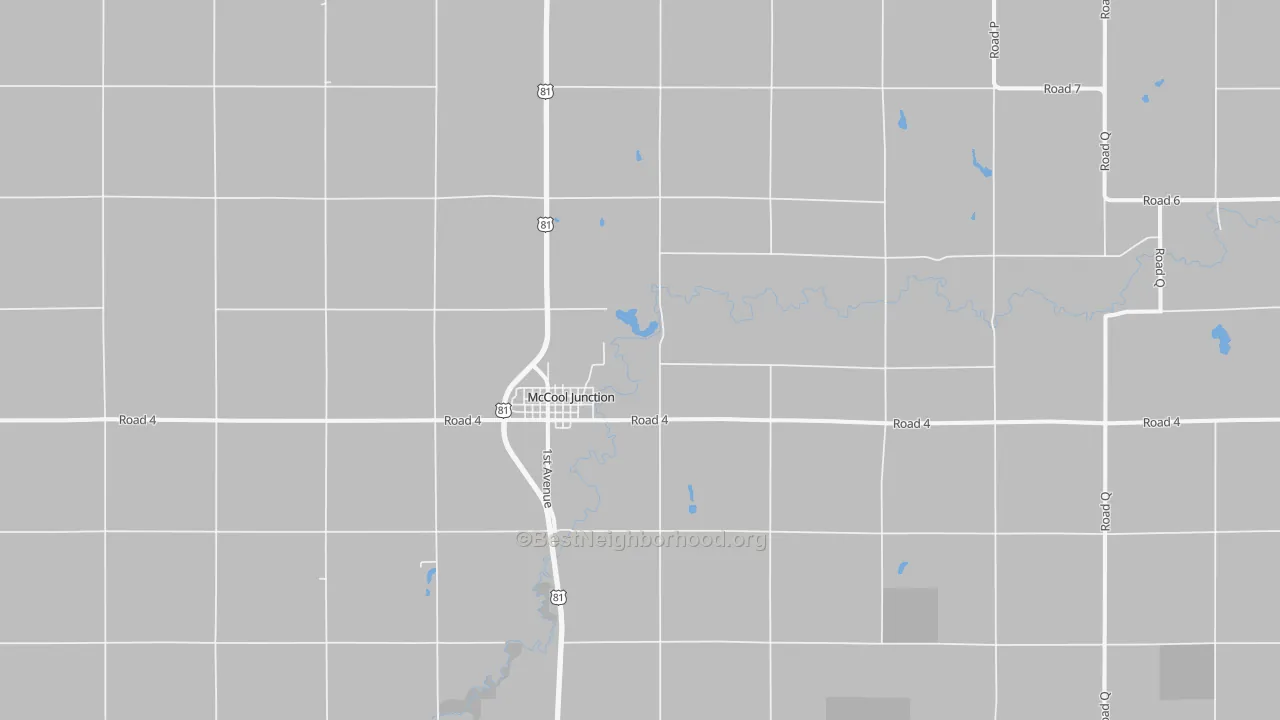 Bike Grade map of McCool Junction, NE