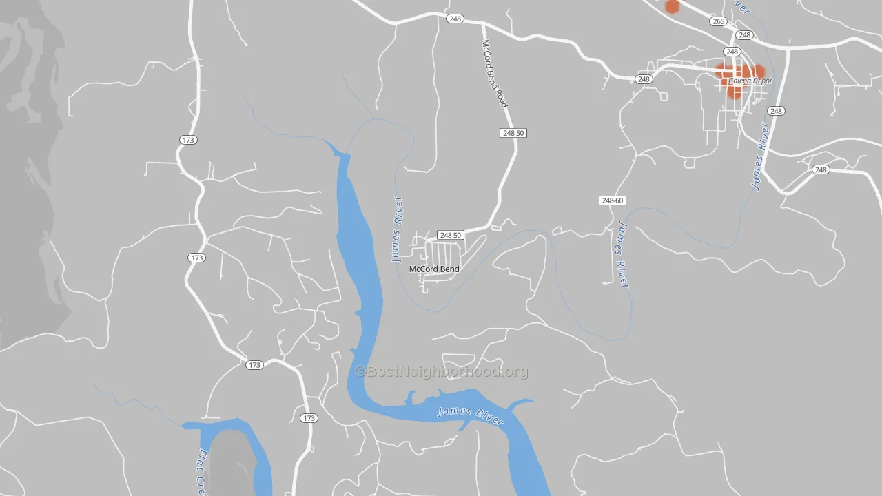 Bike Grade map of McCord Bend, MO
