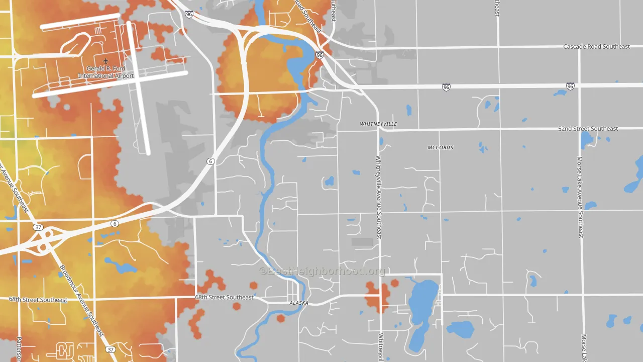 Bike Grade map of McCords, MI