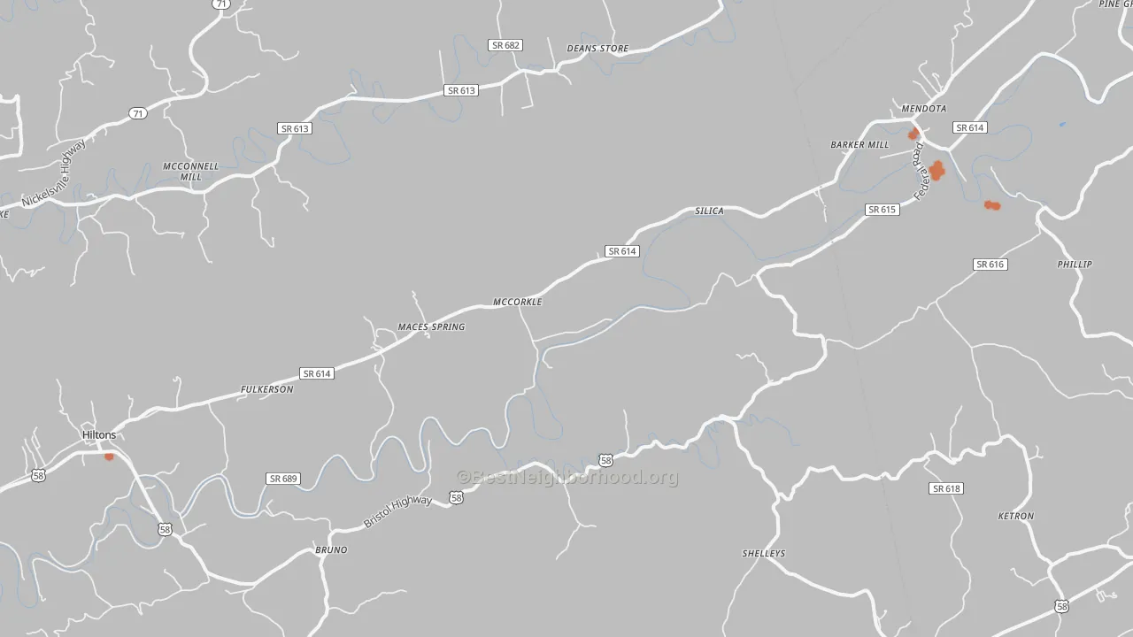 Bike Grade map of McCorkle, VA