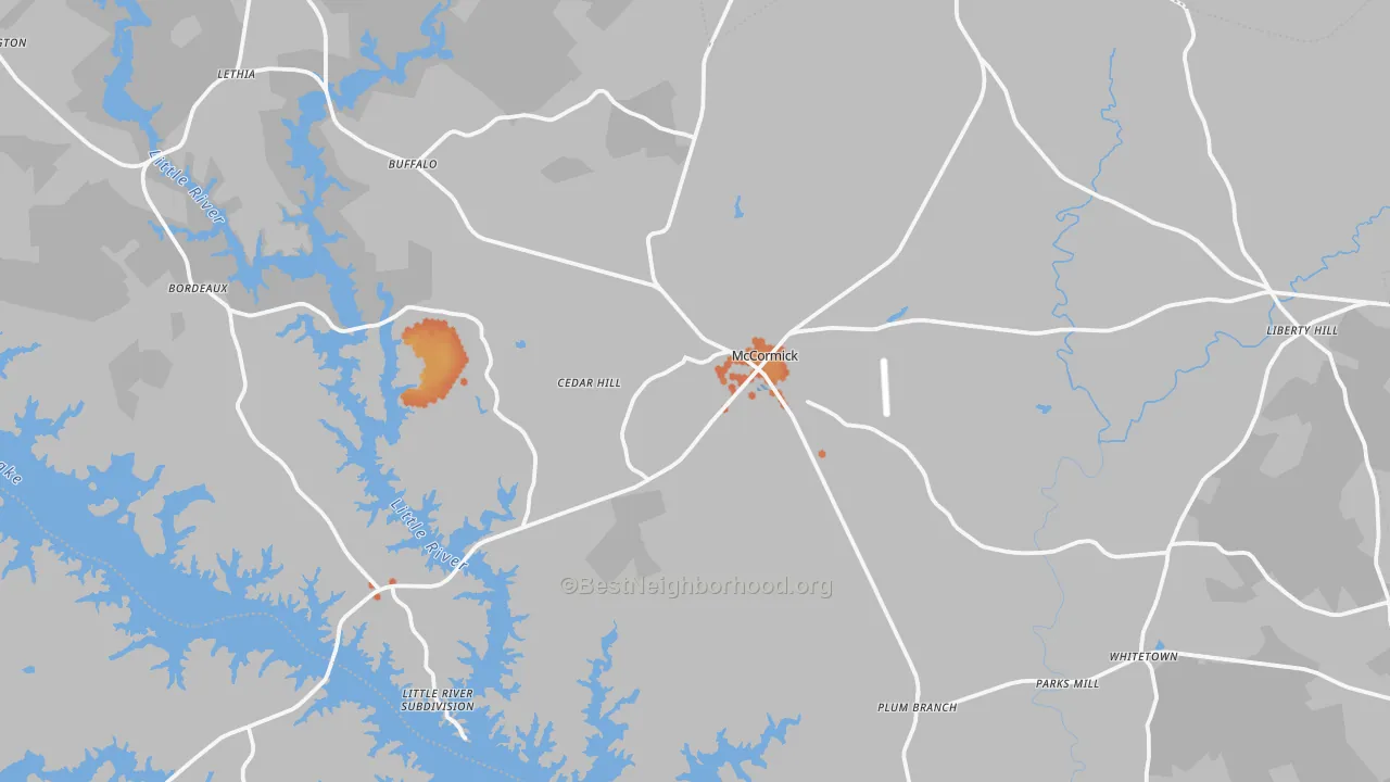 Bike Grade map of McCormick, SC