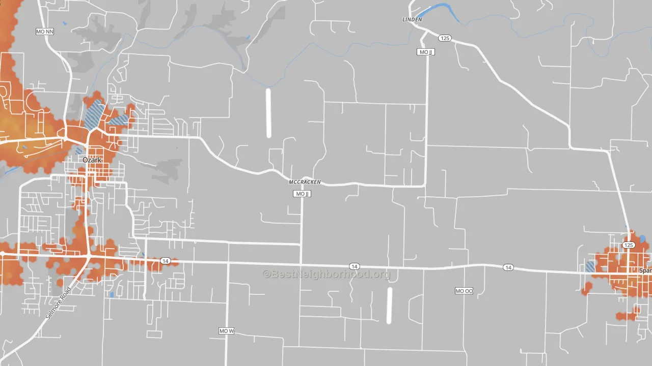Bike Grade map of McCracken, MO
