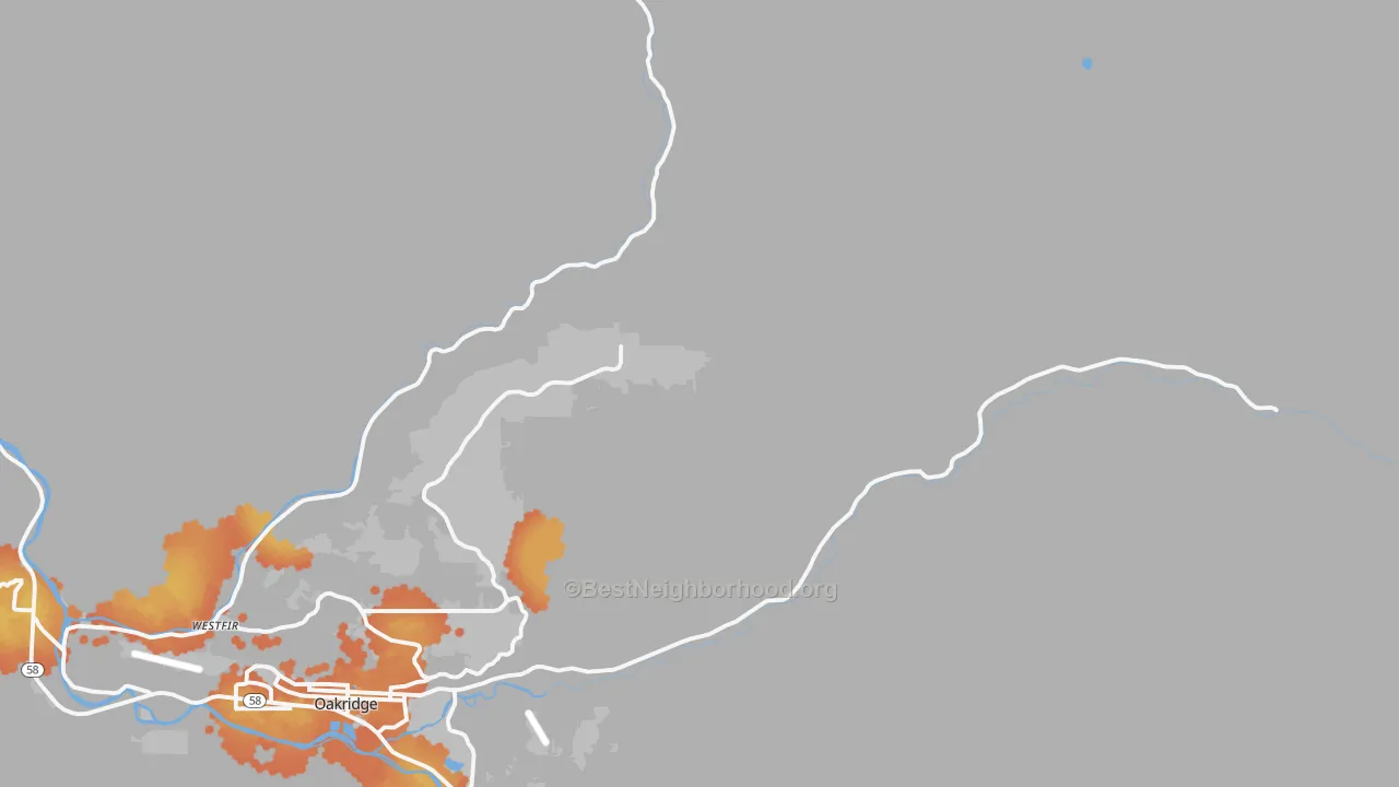 Bike Grade map of McCredie Springs, OR