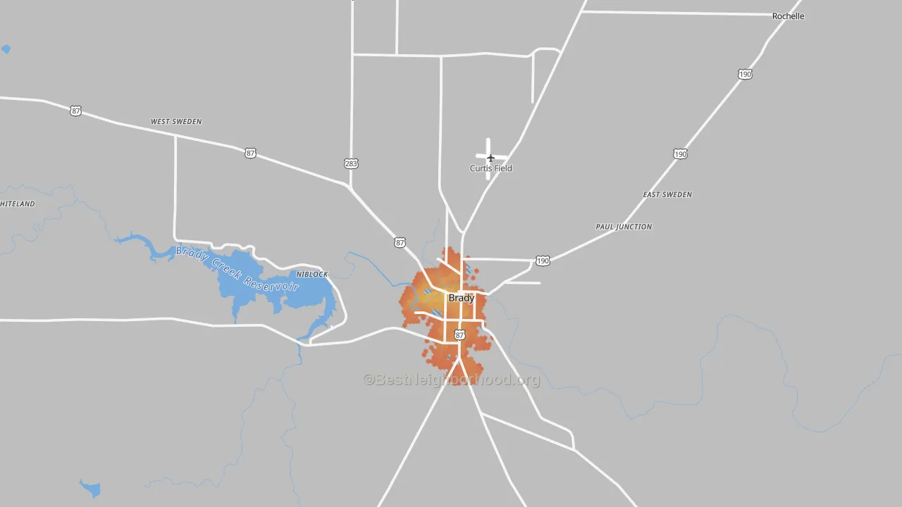 Bike Grade map of McCulloch County, TX