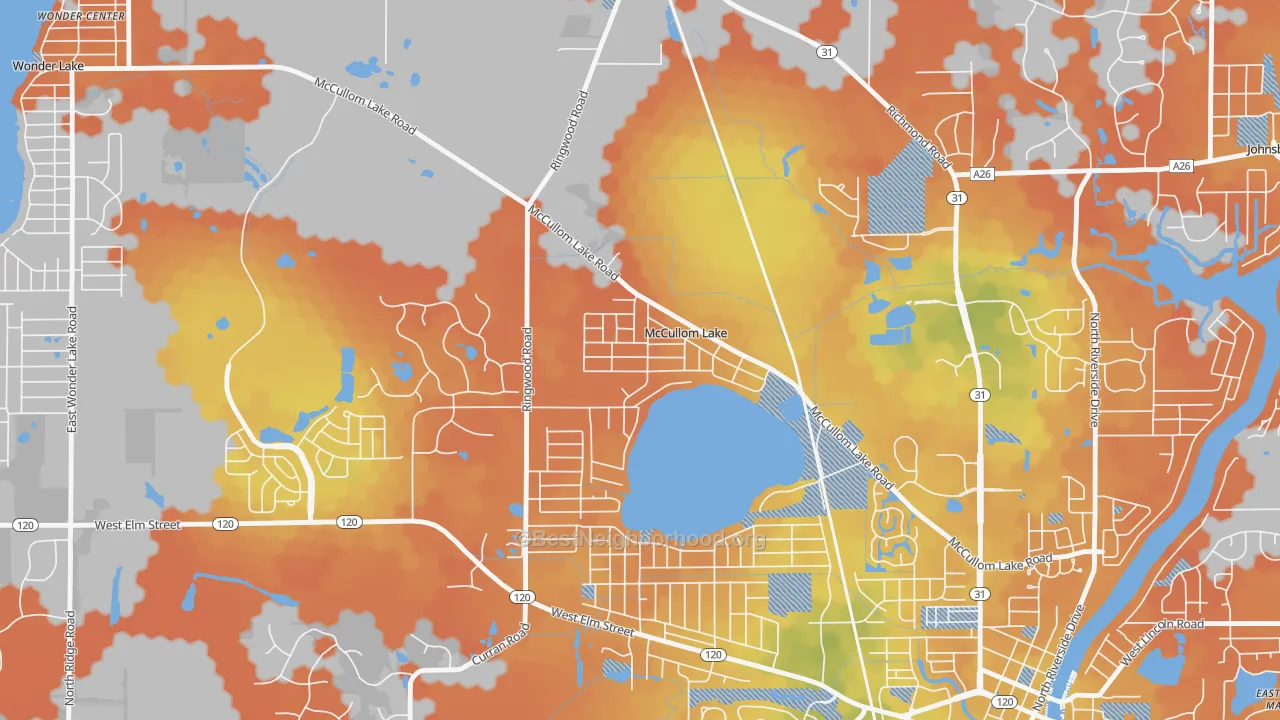 Bike Grade map of McCullom Lake, IL