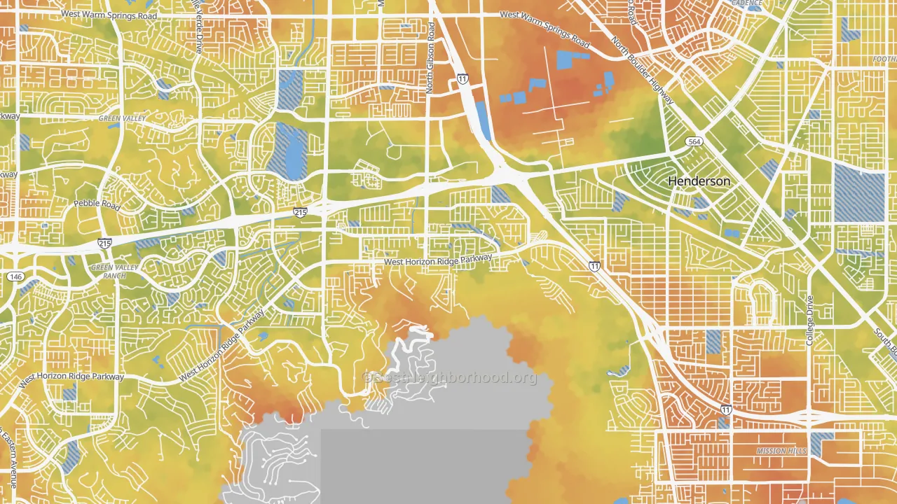 Bike Grade map of McCullough Hills, Henderson, NV