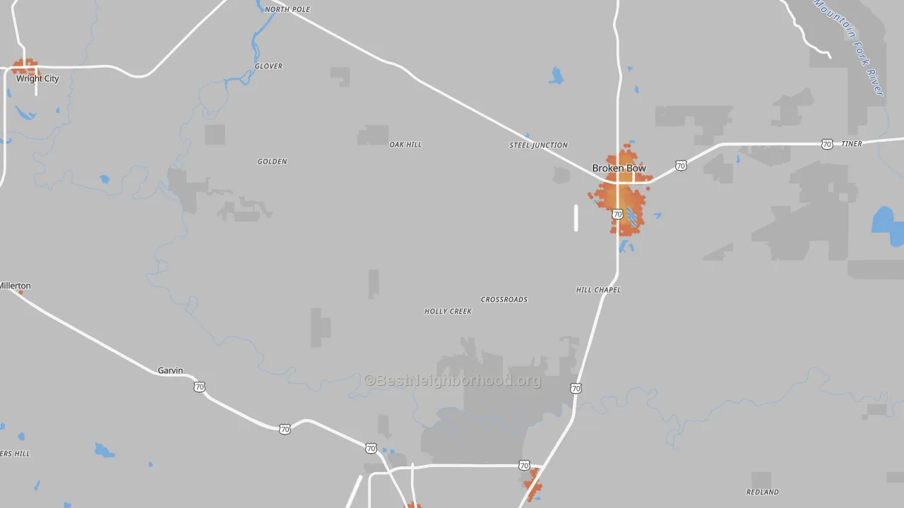 Bike Grade map of McCurtain County, OK