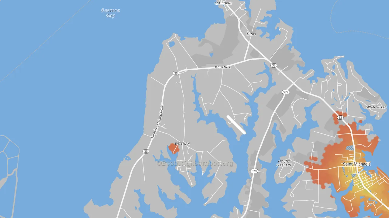 Bike Grade map of Mcdaniel, MD