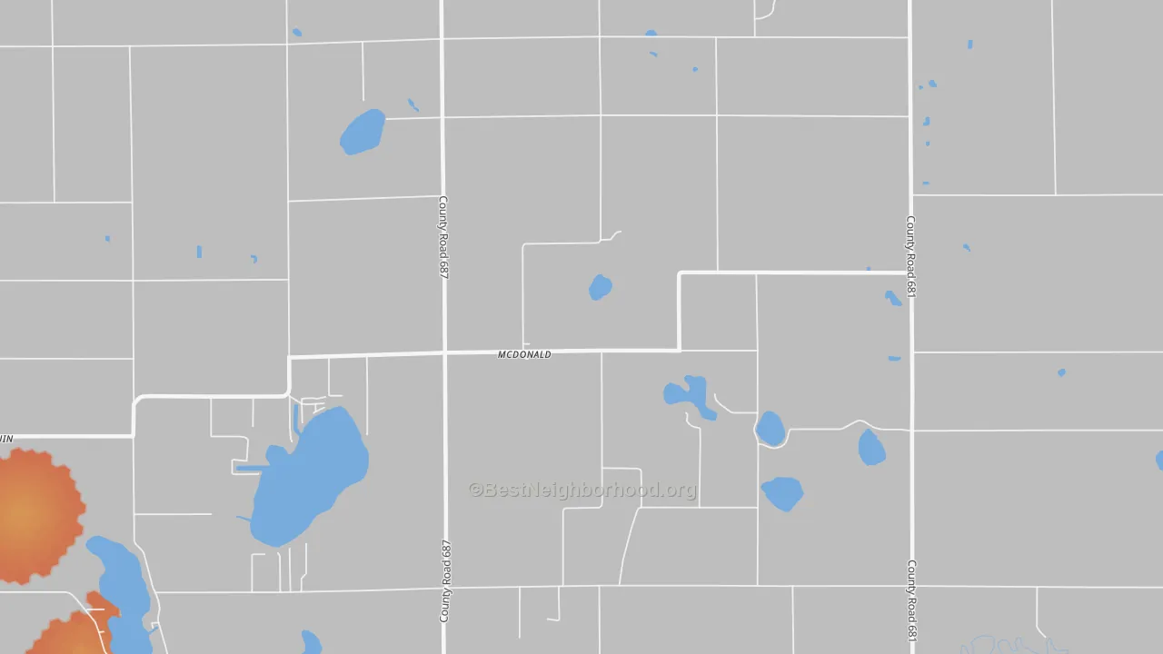 Bike Grade map of McDonald, MI