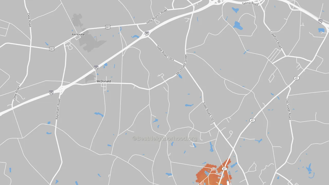 Bike Grade map of McDonald, NC