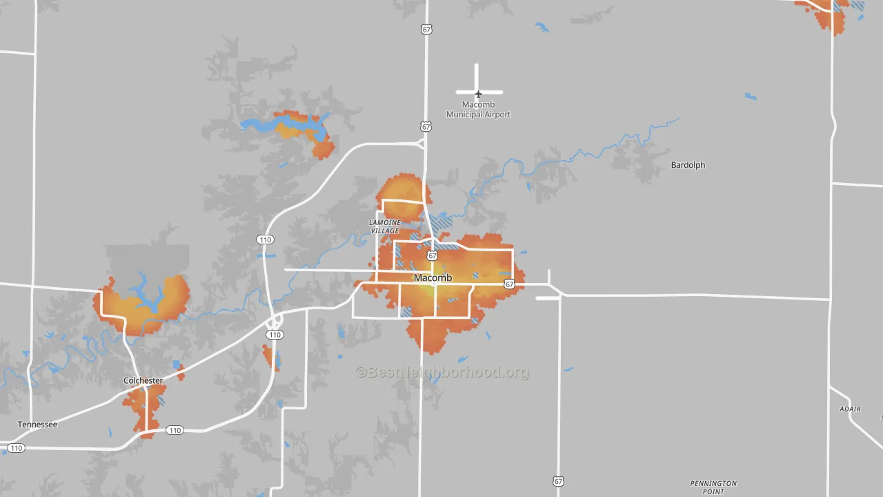 Bike Grade map of McDonough County, IL
