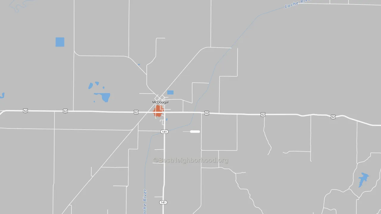Bike Grade map of McDougal, AR