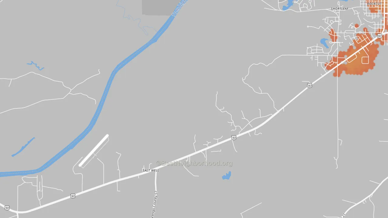 Bike Grade map of McDowell, AL